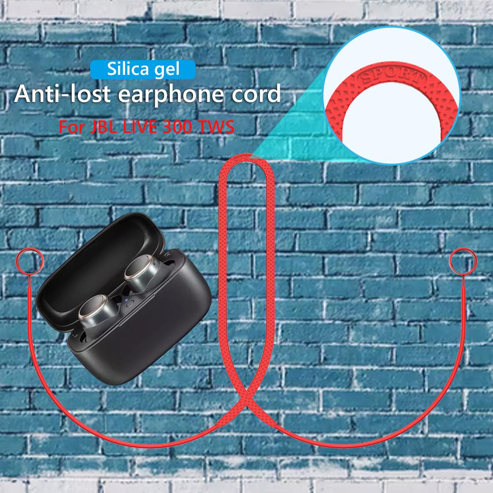 Silicone Anti-Lost Earphone Rope for JBL LIVE 300 TWS Silicone String Fashion Hanging Neck Straps for Mother Gift