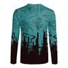 Men's Fashion Casual Printed Long Sleeve O-Neck Shirts Tops Blouse