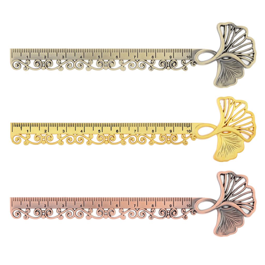 Elegantní klasické kovové záložky pravítko 4 barvy prémiové pro ženy učitele milovníky knih s funkcí měření