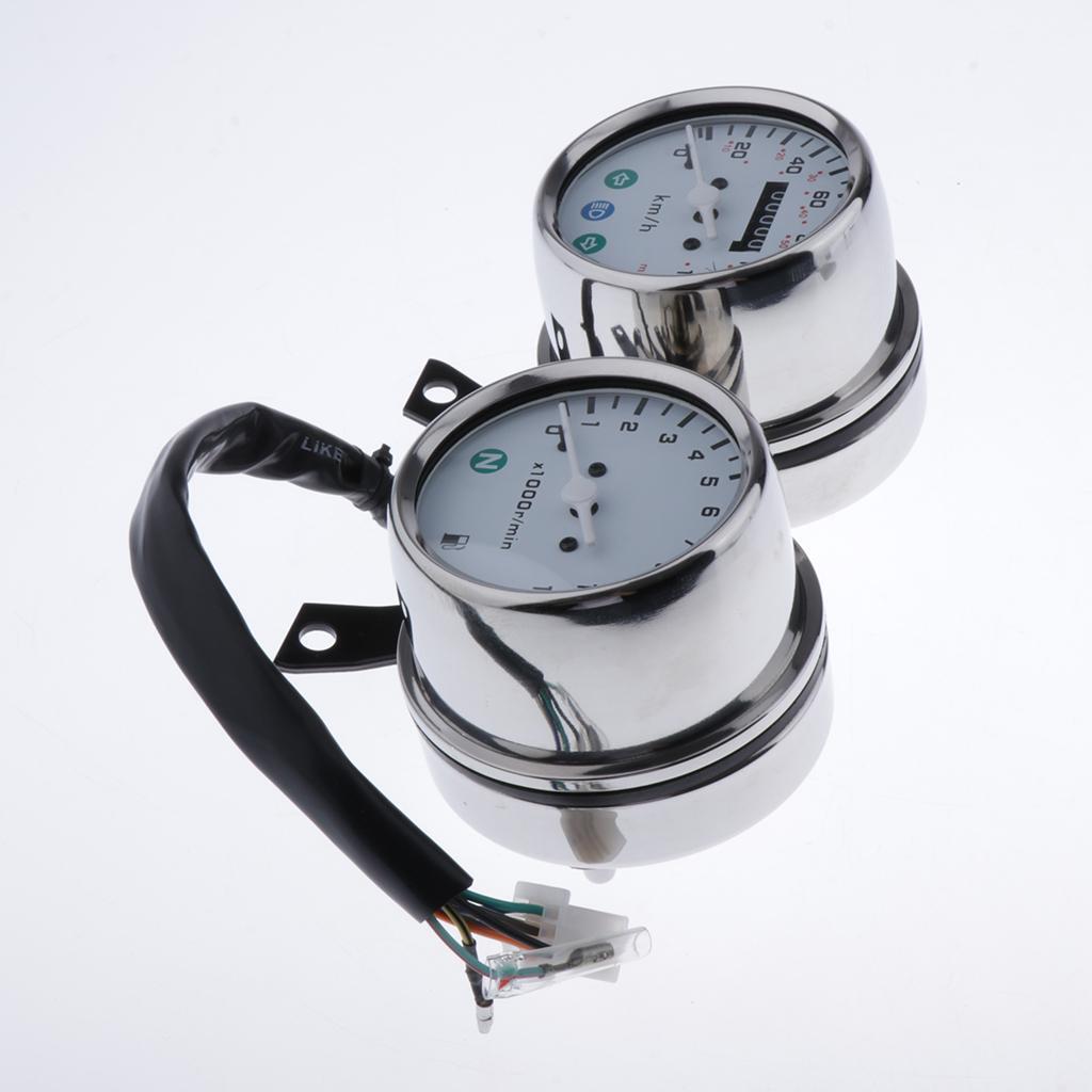 Motorcycle Dual Mechanical Odometer Speedometer and Engine Speed Instrument