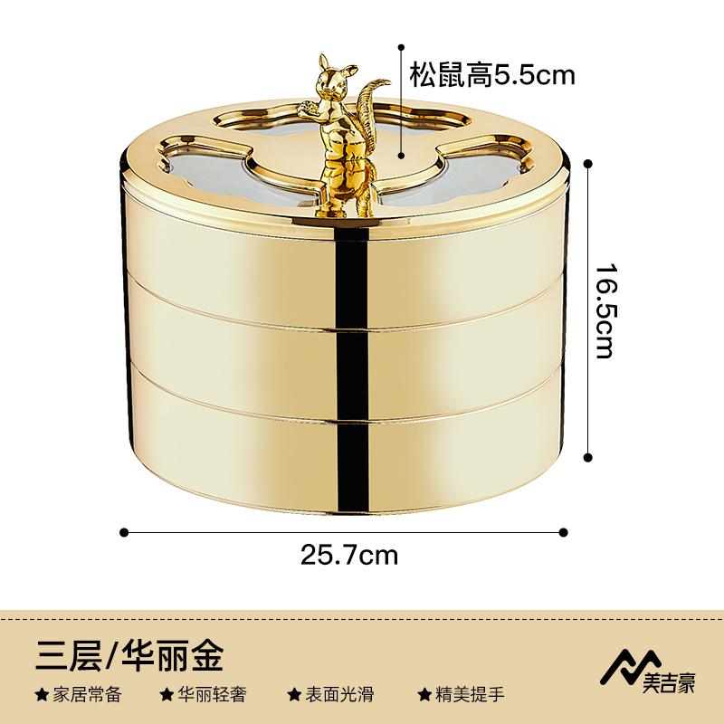 Plastic Dried Fruit Box Squirrel Cover Round Snack Tray Candy Box Food Organizer Melon Seed Nut Dried Fruit Plate Storage Boxes