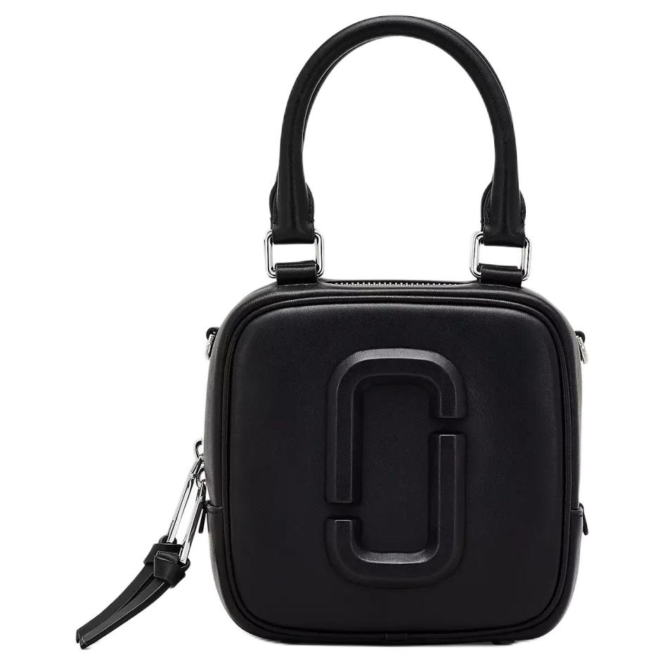 Marc Jacobs JMarc Top Double Zipper Closure Smooth Leather Handbag Women handbag Black 2P4HCR015H02-001