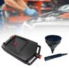 Oil Fuel Coolant Drain Tray Pan Efficient Slotted Storage Can with Funnel PP Impact Resistant for Garage Motorcycle
