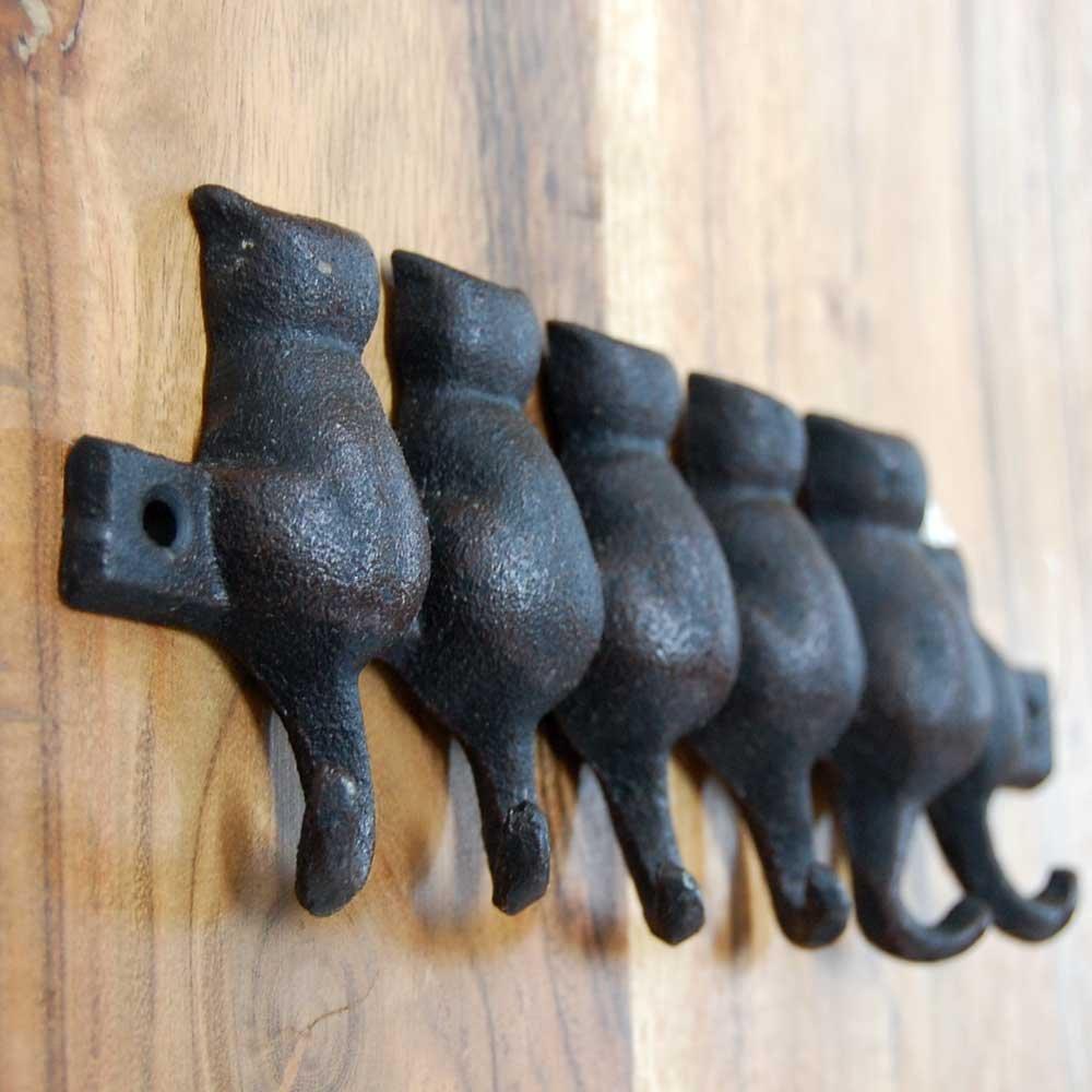 Dulton Cat Antique 90mm High X 200mm Cat Hook Hook, Black, Wide, A.BLK, HL4360-6ABK
