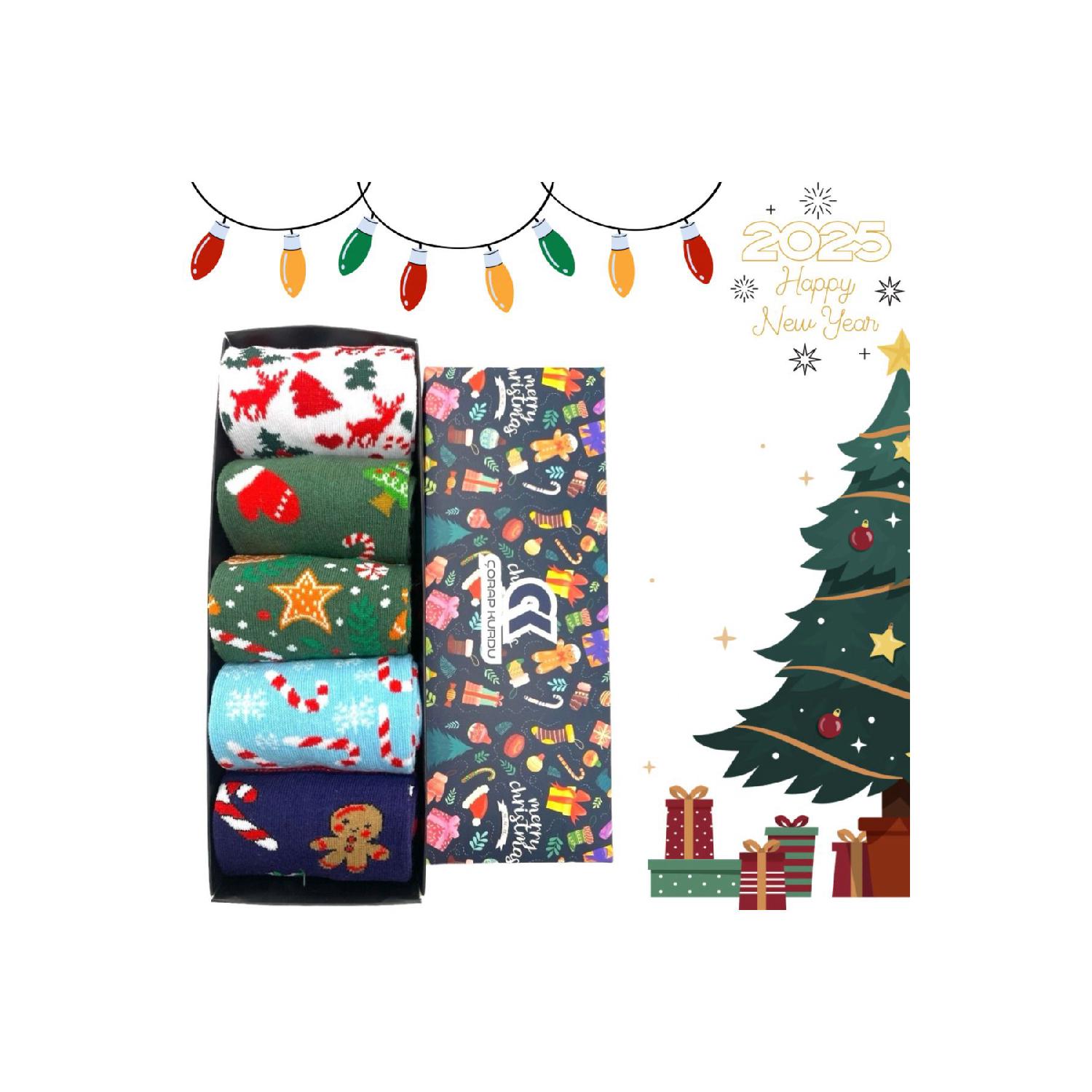 

Комплект из 5 носков с рождественским узором в упаковке 36-44