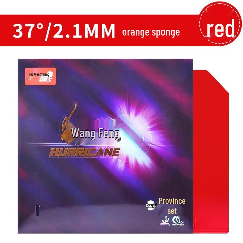 Red Double Happiness Hurricane 3 Provincial Team Table Tennis Rubber (Blue Sponge) for Backhand - Genuine
