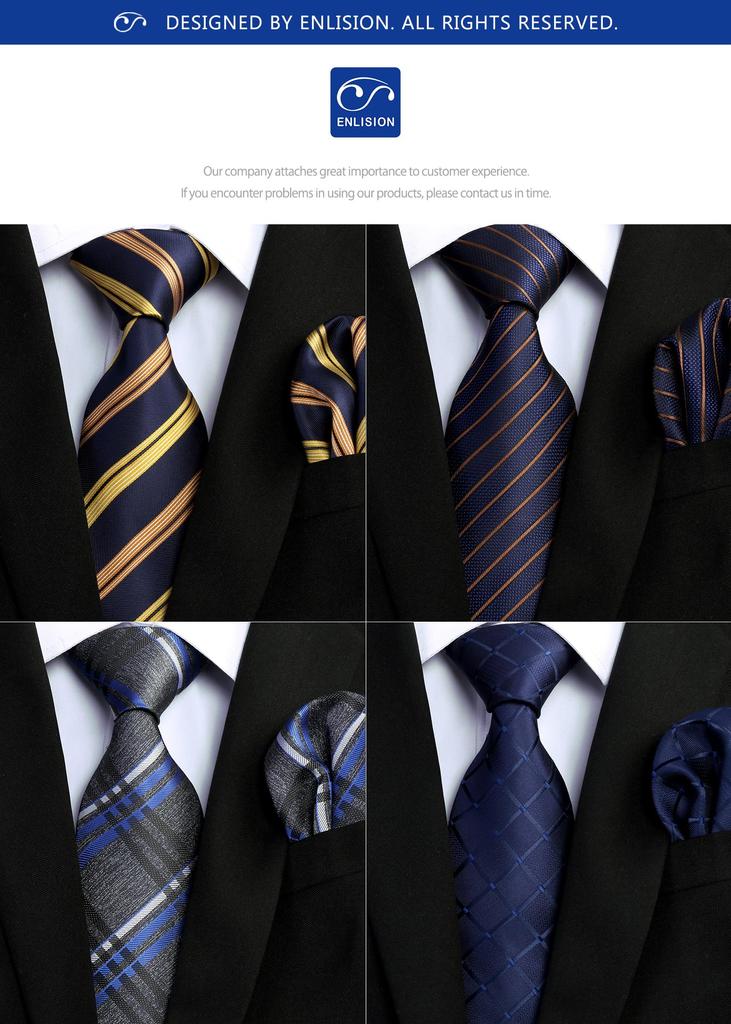 [Enlision] Men's Business Ties, Set of 4, Silk, Washable, for Interviews, Job Hunting, Recruitment, Entrance Ceremonies, Graduation Ceremonies, Coming