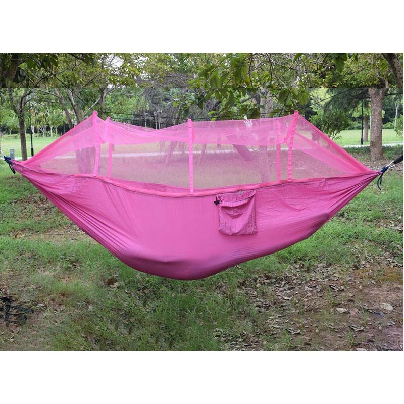 

Двухместная палатка для кемпинга, путешествий и активного отдыха, подвесной гамак-кровать с сеткой от комаров Pink