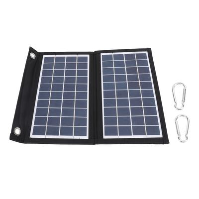 Bärbar solpanel 2 vikbar Monokristallint kisel 15W 5V Dubbla USB-portar Vattentålig Sol