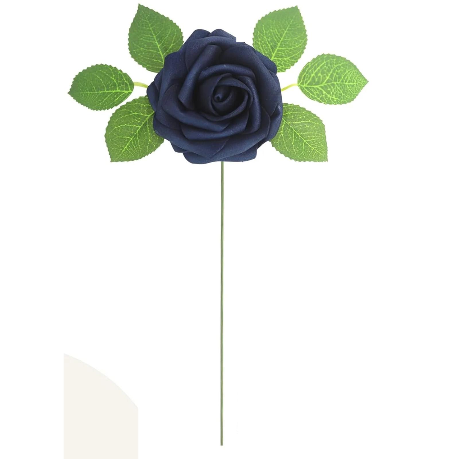 

Artificial Flowers Navy Blue Roses 50PCS Real Looking Foam Fake Roses