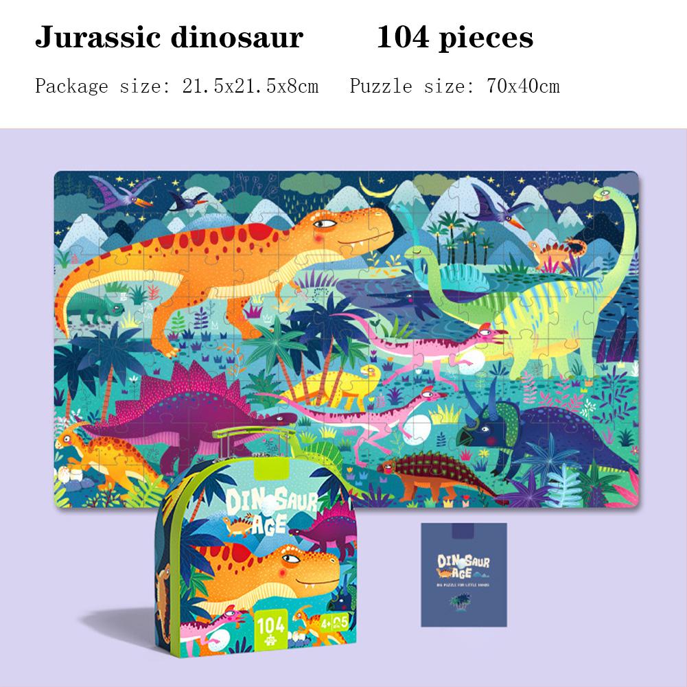 Dinosaur Puzzles For Kids Cartoon Floor Puzzles With Carrying Box Preschool Learning Educational Toys Gifts For Boys Girls