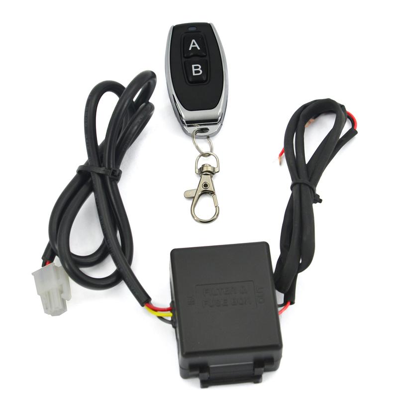 200PSI Elektromagnetický ventil Rozdělovací ventil vzduchového podvozku Sada dvou elektromagnetických ventilů s bezdrátovým dálkovým ovládáním pro motocykl