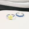 Color Dripping Oil Star Love Dopamine Ring Niche Design Fashion Sweet Cool Open Ring Personality Jewelry Women