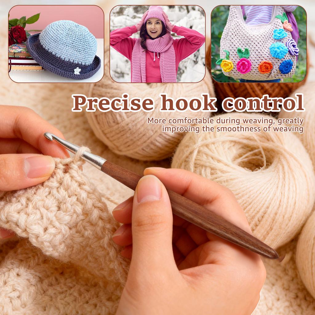 8Pcs Crochet Hook Set Aluminum Crochet Needles Kit DIY Sewing Weaving Tools Yarn Knitting Needles Set Crochet Hooks for Beginner