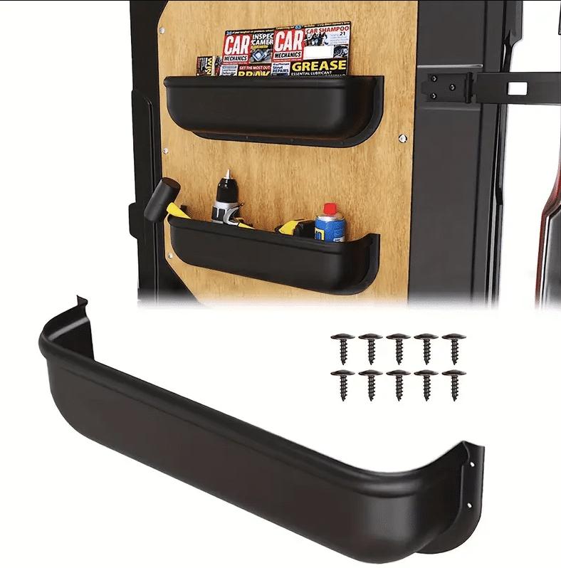 Organizer Holder Door Shelf for Camper, Boat, Car Trailer, Black