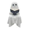 Ghost Reading Statue Resin Sitting Ghost Figurine Reading A Book