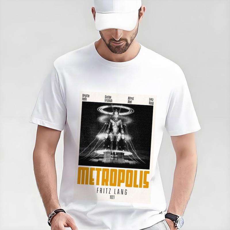 Fritz lang Germany Silent Movie Metropolis t shirt 0521 Maria Cyberpunk Sci-fi
