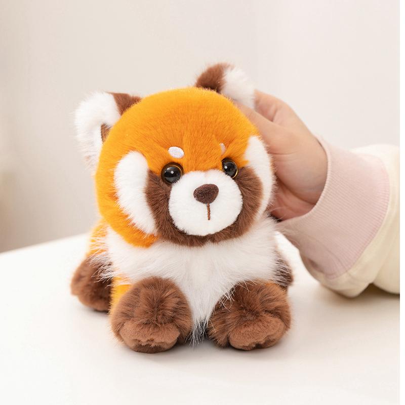 Favorite Toy Unisex Kids Red Nice 17Cm Kawaii Panda Plushie Doll Anime Stuffed Figure Fluffy Raccoon Animal Hug Pillow Kids Room Decor Gift Soft Toy