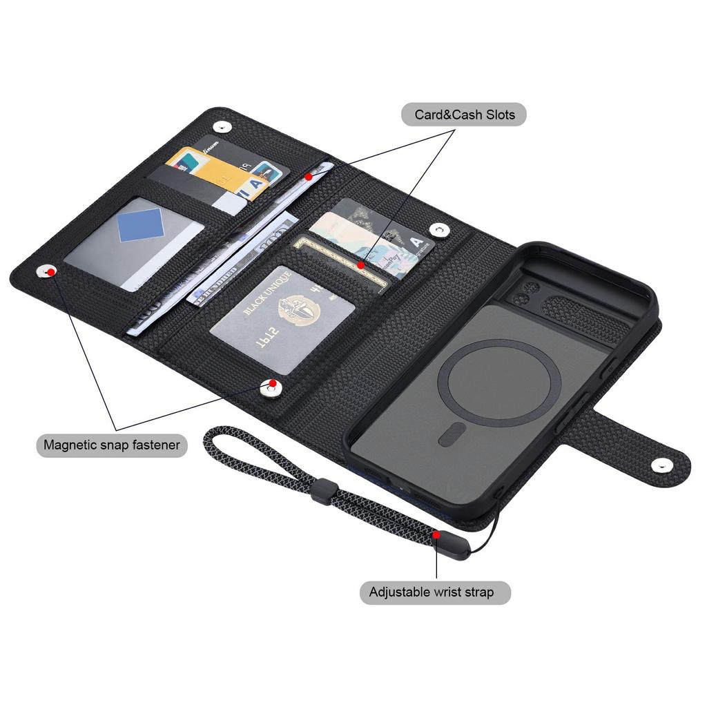 VILI GHA Series For Google Pixel 8 Pro RFID Blocking Case Card Holder Phone Cover Compatible with MagSafe