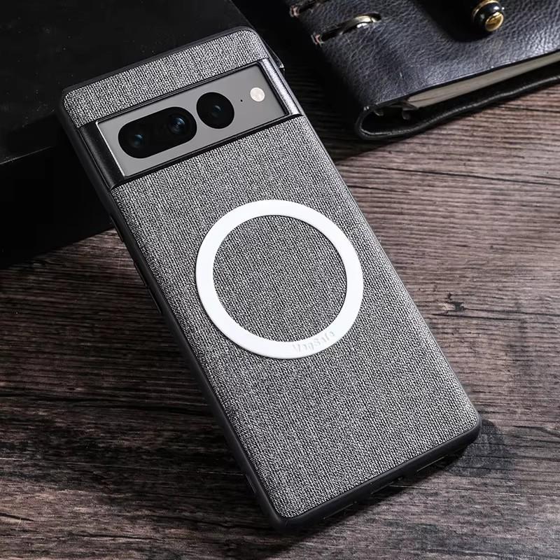 Cloth Pattern Case for Google Pixel 9 6 7 8 Pro Magsafe Wireless Charging Compatible Magnetic Shockproof Cover - Protective Cover