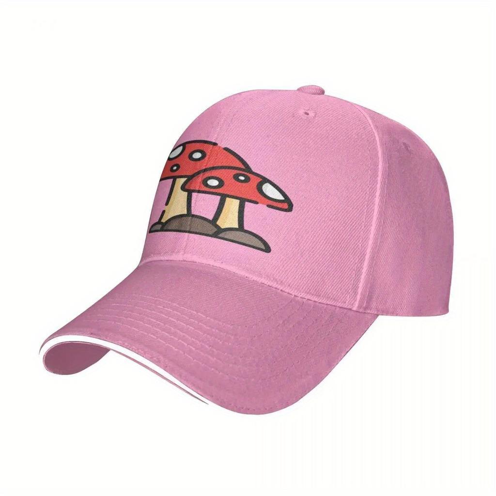 Graficzna czapka z daszkiem z grzybami Unisex Poliester Regulowana Codzienna Strukturyzowana Sportowa Oddychająca Czapka