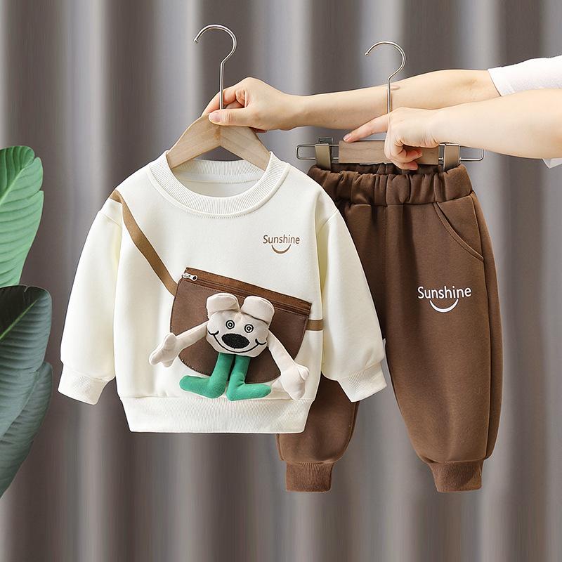 Boys' Set Autumn Clothing Children's Hoodie Set Autumn Doll Casual Korean Two-piece Set