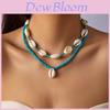 Style Layered Shell Beach Necklace With Geometric Pendant For Summer Fashion
