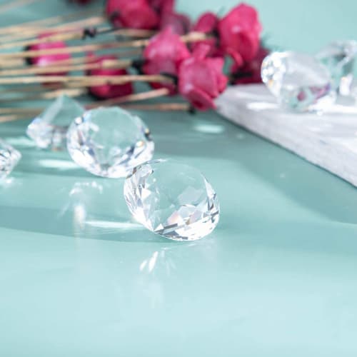 LONGWIN 30mm (1.2 Inch) Crystal Diamond Theme Dinner Party Table Decorations, Party Favors, Gifts for Kids, Pack of 8 (Clear)