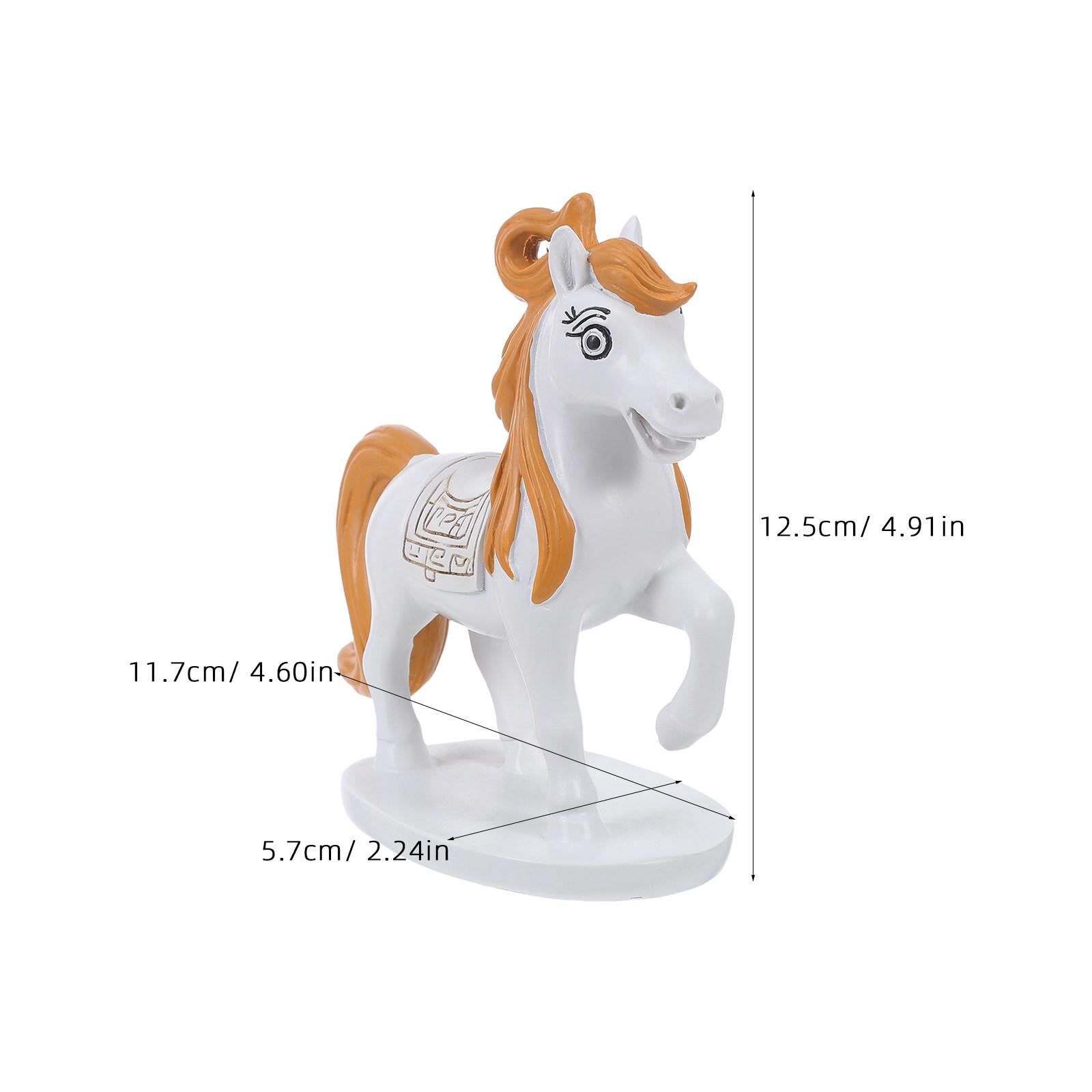 

Horse Decorative Resin Statue Cute Animal Sculpture Table Ornament for Living Room Office Desktop Year of Horse 2026 Collection золотистий