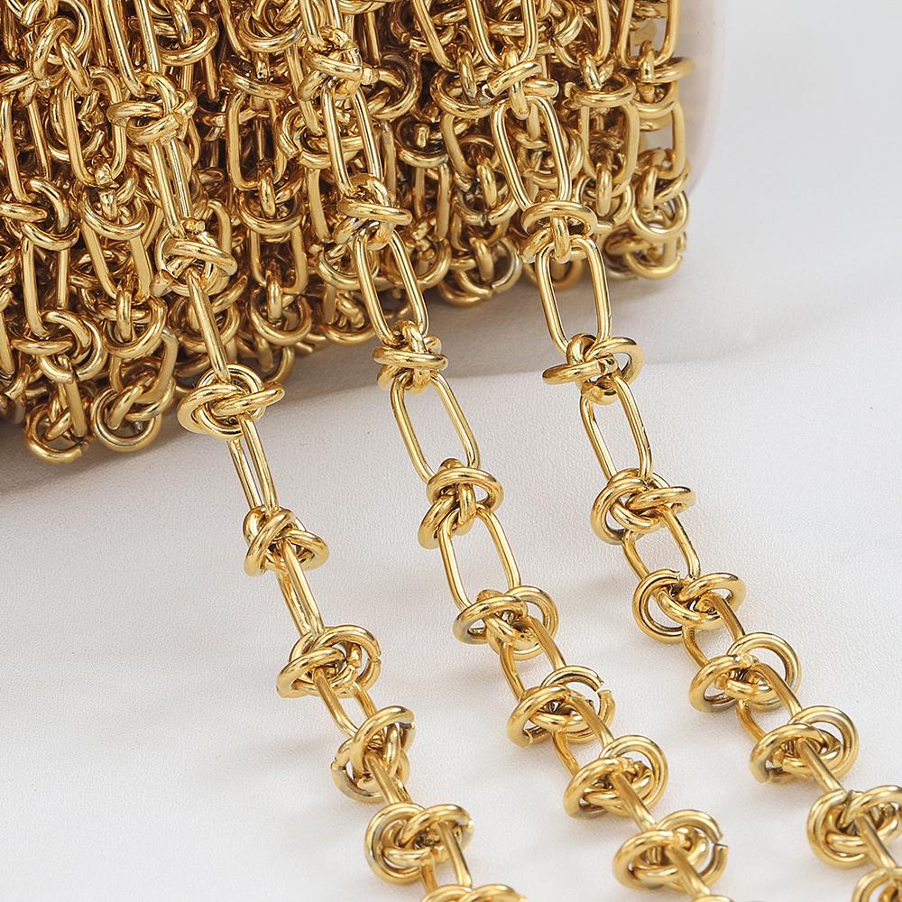 1M Stainless Steel Chunky Knot Chains DIY Hip Hop Chokers Men Necklaces Bracelets Findings Jewelry Making Accessories Supplies