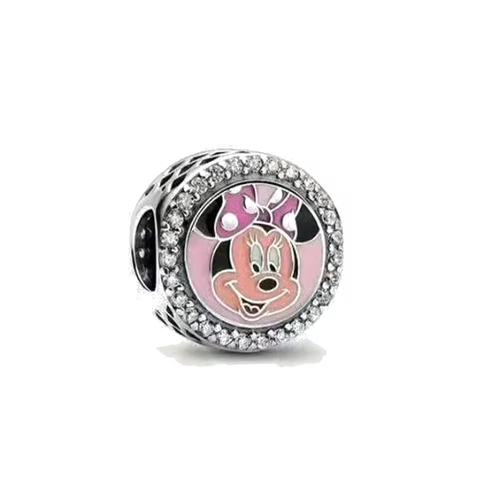 Mini Copper Mickey Mouse Hairband Car Safety Chain Clip Charm Bead Fit For Original Bracelet Diy Women'S Jewelry