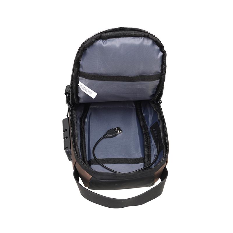 Water-Repellent Chest Bag Men's Crossbody Bag Mobile Phone Bag Commuter Combination Lock Shoulder Bag