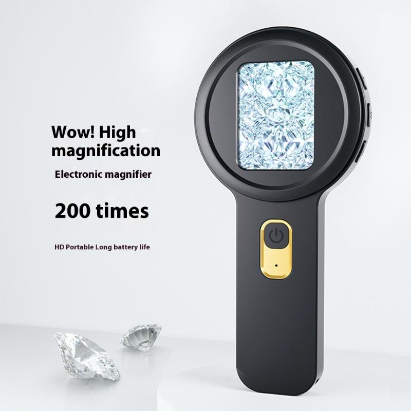 Portable Handheld Microscope With Illuminated LED Light And USB Rechargeable Design For Outdoor Scientific Exploration