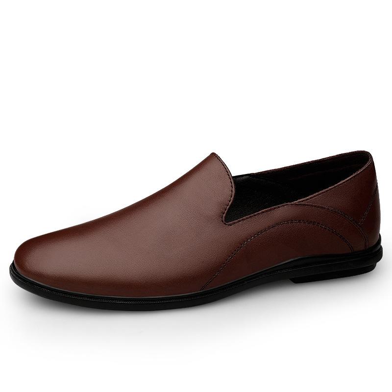 

Мужская обувь на одну ногу, мужские весенние кожаные туфли с низким верхом для вождения, мужская повседневная обувь, мужские лоферы 46 коричневый