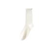 Japanese & Korean Style Ruffle Lace Mid-Calf Socks - Retro Vertical Stripe Design for Women