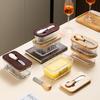 Transparent Glass Butter Dish with Lid & Spreader - Cheese Fresh-Keeping Box for Home Use