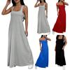 Women Cami Top Dress Two Piece Set Summer Solid Color Wide Strap Long Dress Camisole Casual Ankle Length Sleeveless Midi Dress