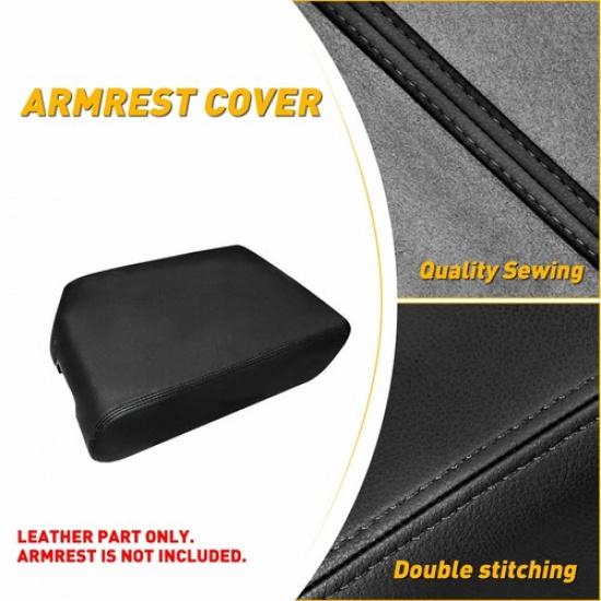 Fits 2007-2013 Tundra Toyota Leather Center Console Armrest Lid Cover Black/Gray