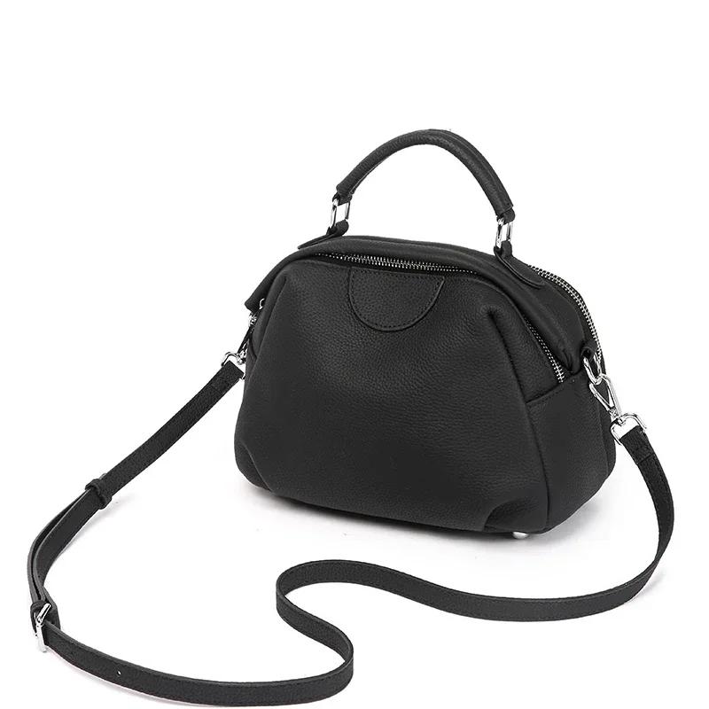 Women's Cow Leather Durable Crossbody Bag Female Cowhide Luxury Designer Shoulder Bags Ladies Casual Retro Travel Handbags Lady