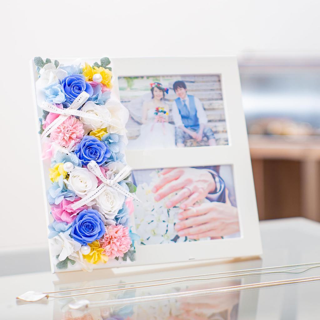 Preserved Flower Photo Wedding Never Blue Wedding Preserved Blue L Multiple Pieces Frame, Gift, Present, Stylish, Popular, Withers, Rose, Rose,