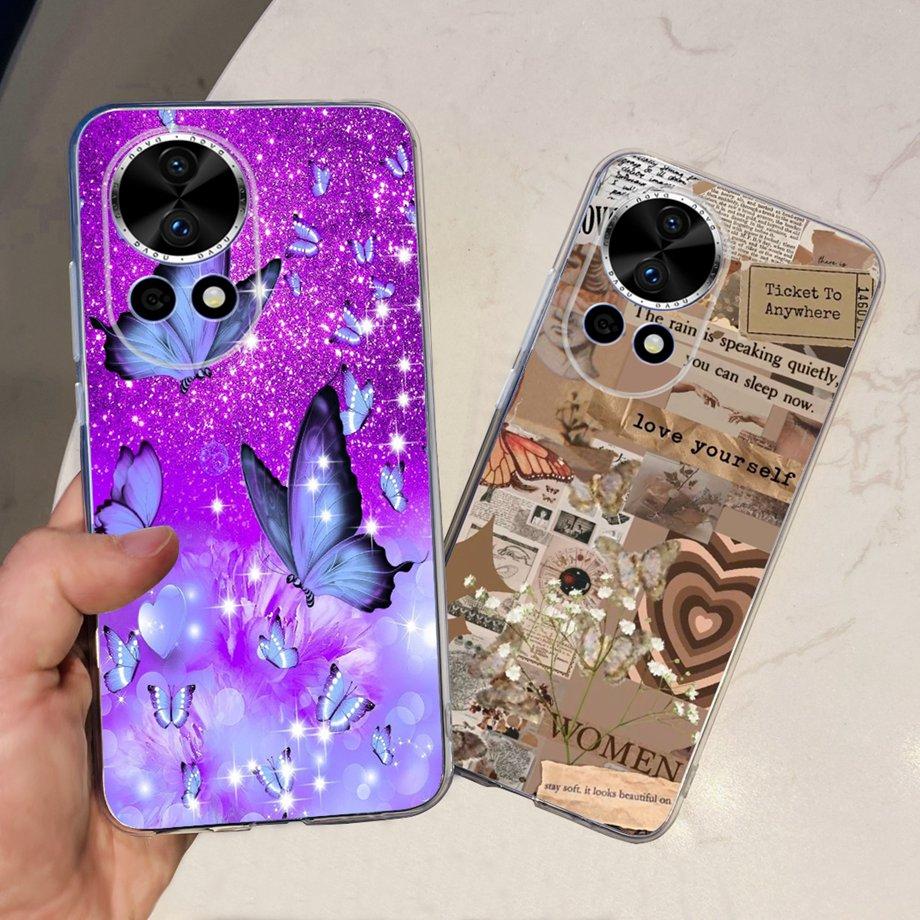 For Huawei Nova 12 Pro Nova12 Lite Nova 11i Case Transparent Soft Slim TPU Silicone Cover Bumper Nova12 Nova11i Astronaut Flower