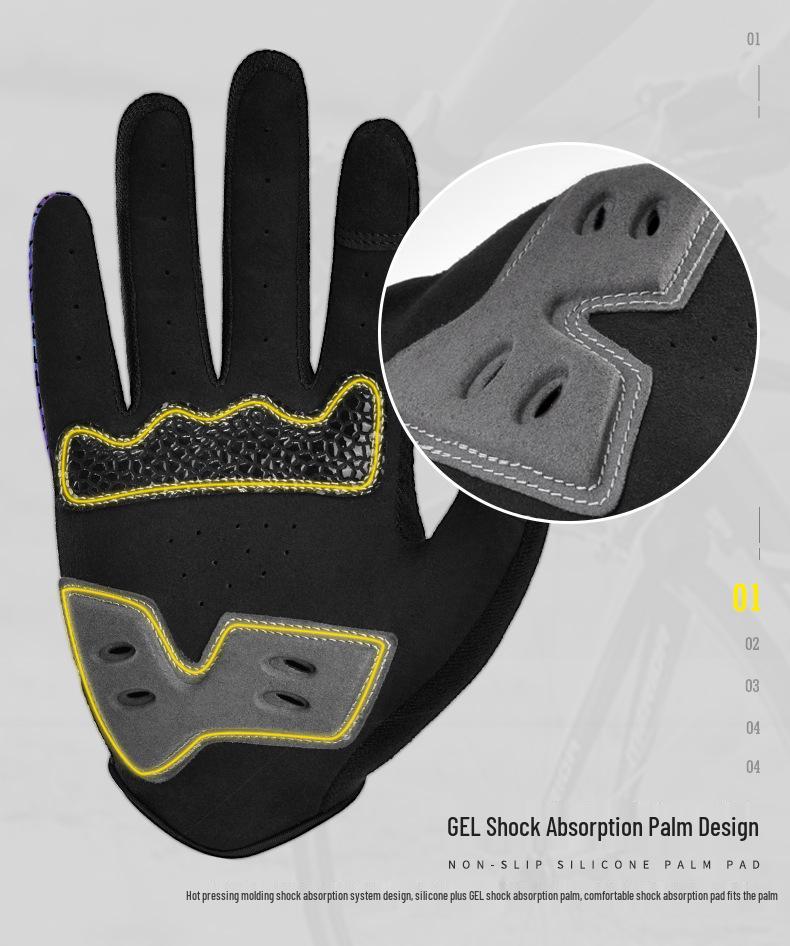 Boton Sports Reflective Shock-Absorbing Cycling Gloves - Colorful, Wear-Resistant, Touchscreen, Slip-Resistant, Ideal for Night Riding.