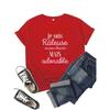 Harajuku Black Pink Red Tops Female Clothes France Funny Letter Graphic Women T-shirt Clothes