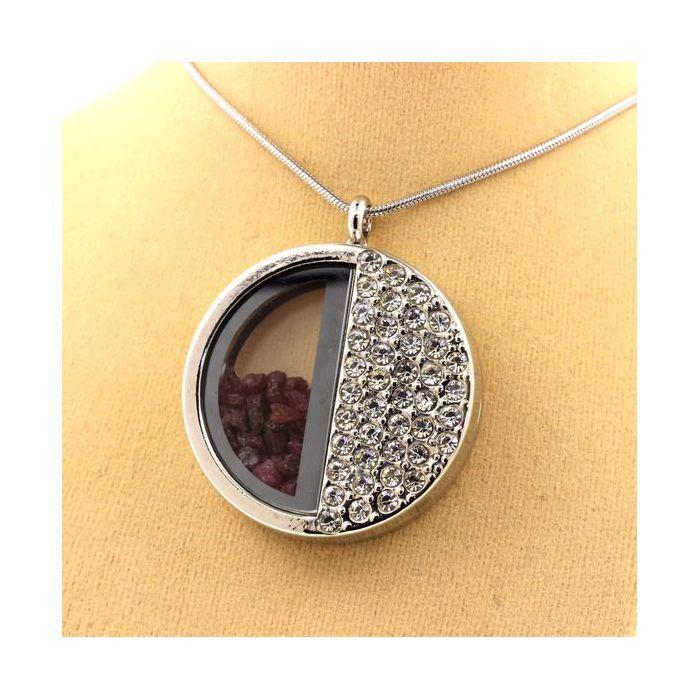 Stones and Minerals. Raw Ruby Necklace. Half-circle Model.
