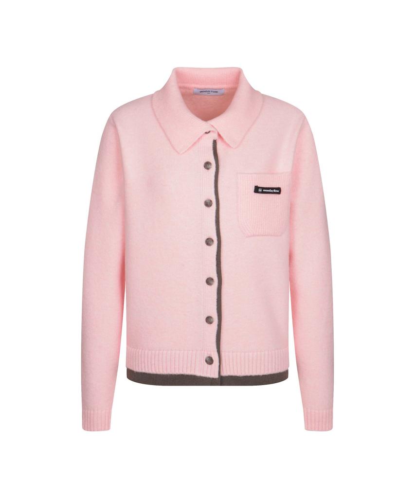 Mondayflow Button-Up Knit Cardigan_Baby Pink