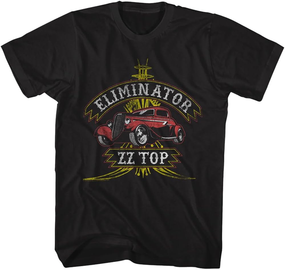 ZZ Top Eliminator Mens Black Short Sleeve T Shirt Classic Rock Vintage Style Graphic Tees XXXL