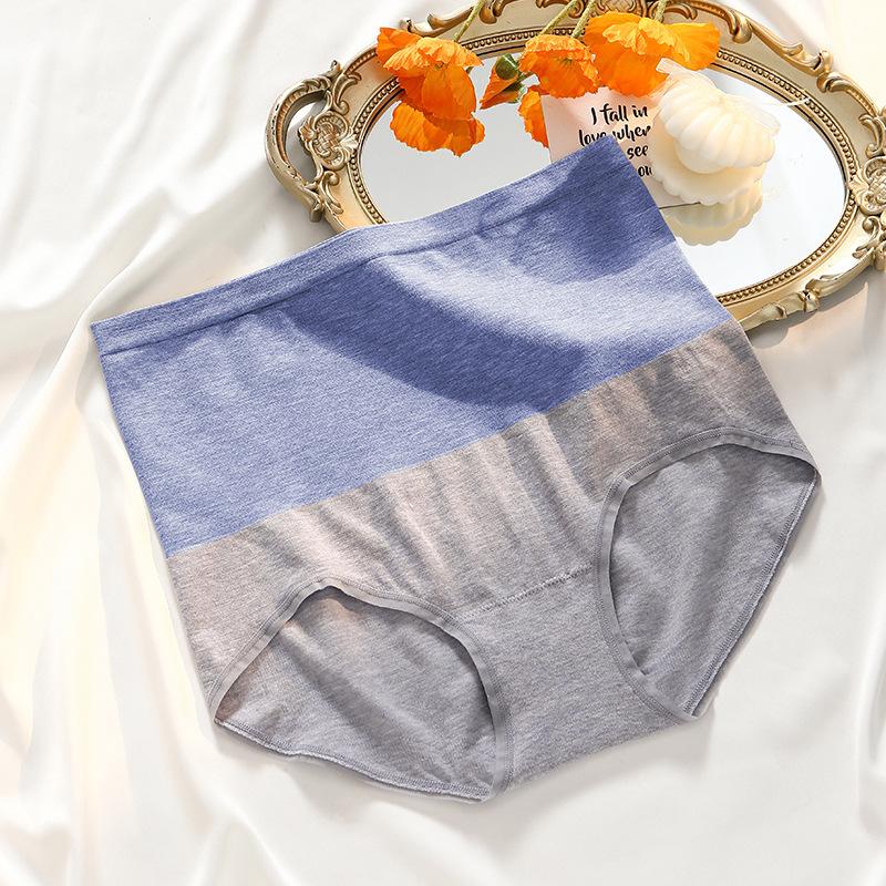 Big Size Female Spring and Autumn Color Cotton Loose High Waist Triangle Briefs