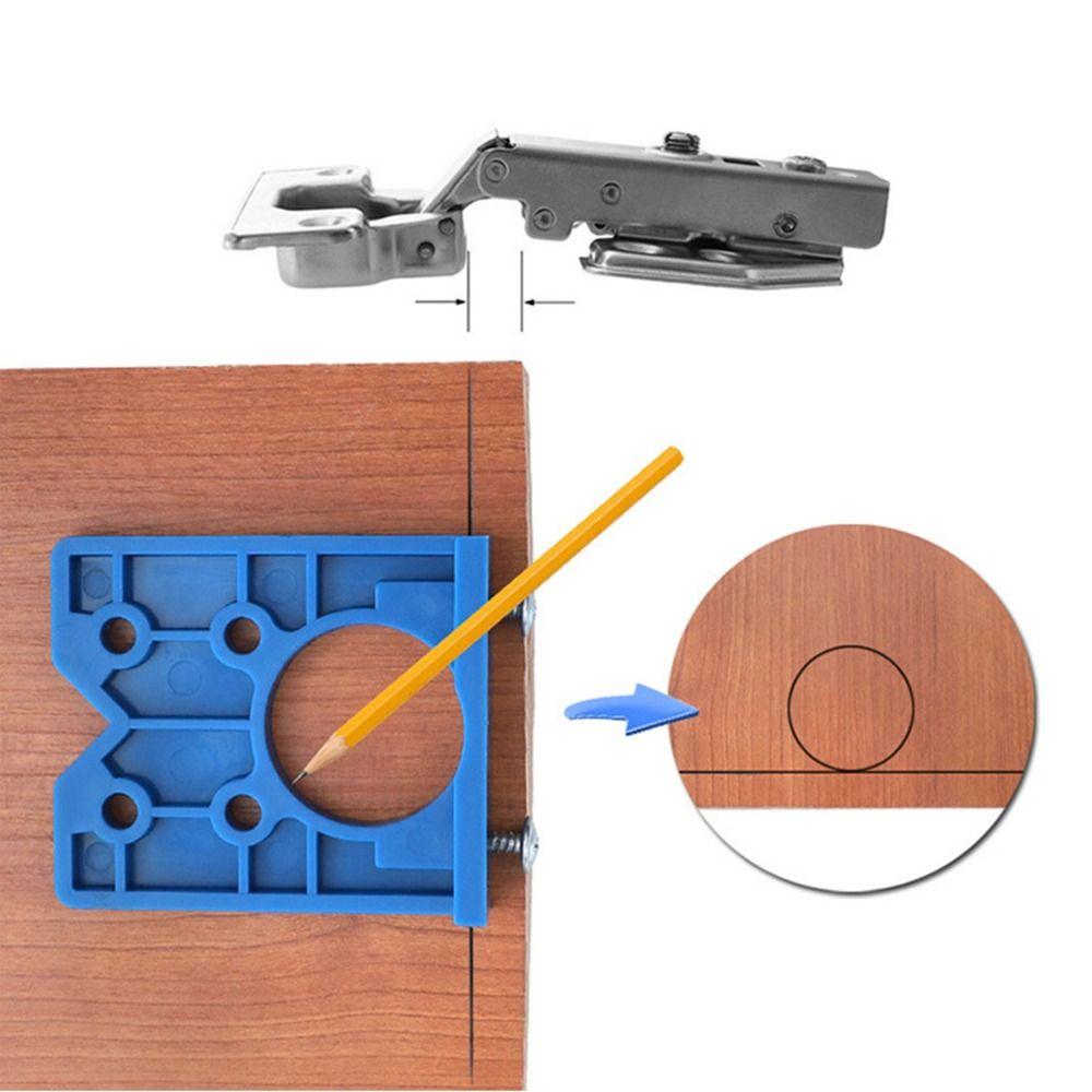 35mm Hole Cutter Concealed Hinge Jig Kit Woodworking Tool for Cabinet Cupboard Door Hinge Boring Jig with Depth Stop