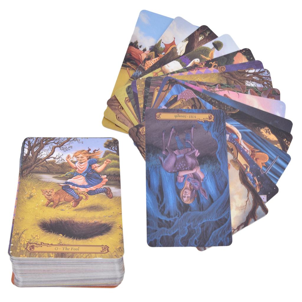 78 cartes de tarot du pays des merveilles, outil de divination, papier couché, jeu de société anglais pour débutants