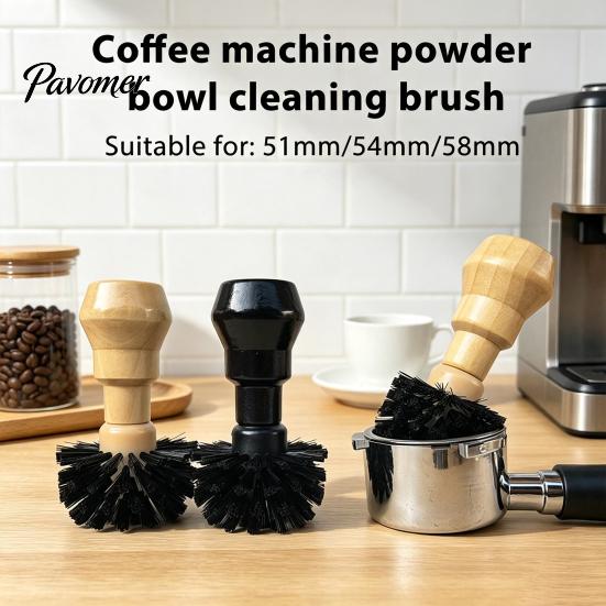 Espresso Machine Maintenance Kit Coffee Portafilter Basket Cleaning Brush, Soft Bristle with Barista Tool for Wood Handle Corner Professional Supplies